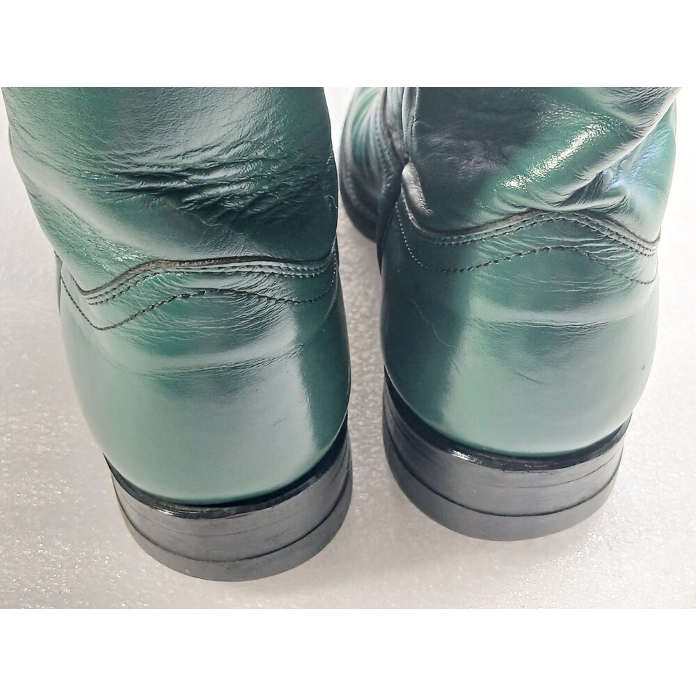Justin Women's Green Leather Cowboy Boots – Size 4.5 – Made in USA - Picture 15 of 16
